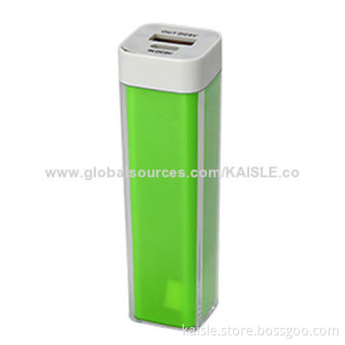 2,600mAh Capacity, Lipsticks Power Bank with 5V at 1A Input